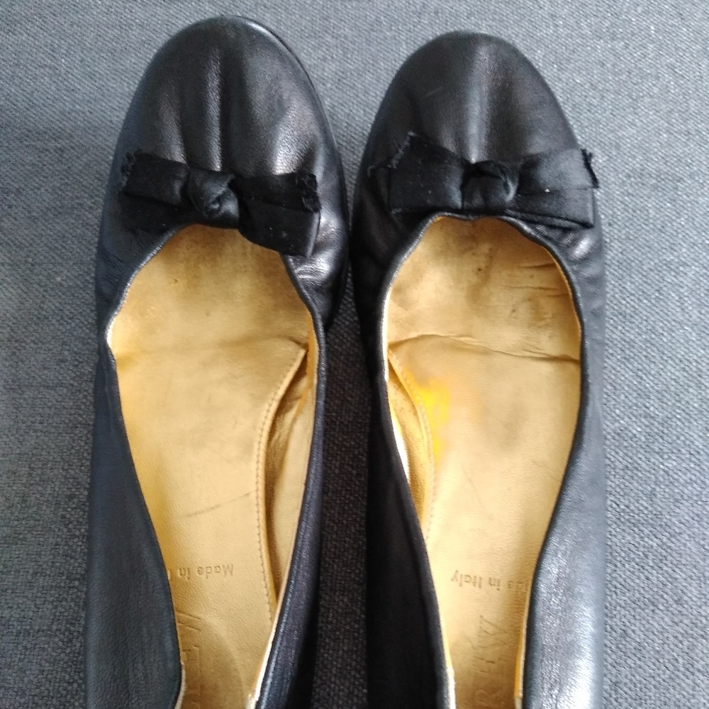 J Crew Black leather upper flats size 7.5